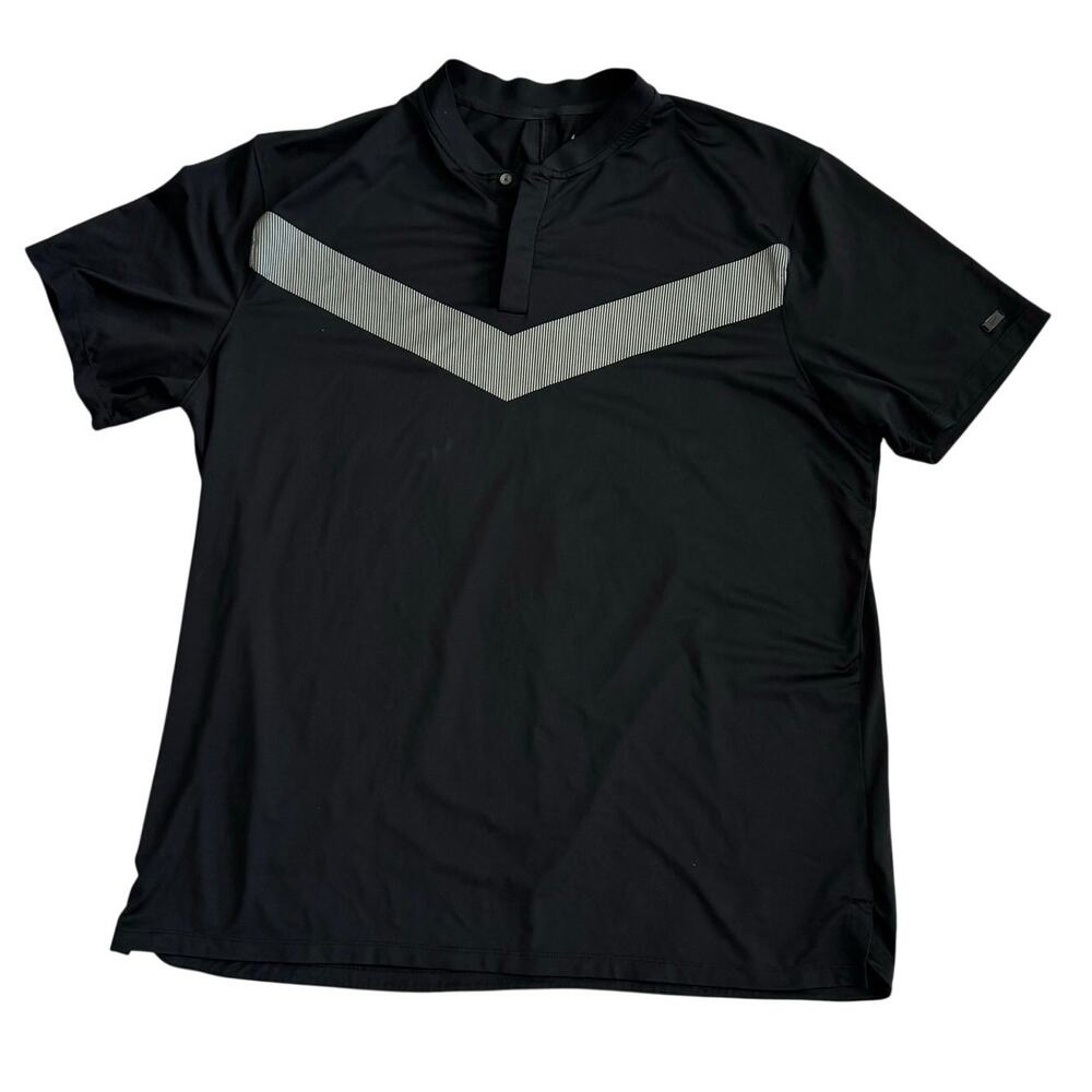 Nike Tiger Woods Vapor Blade Golf Polo Reflective Chevron Black Men’s XL